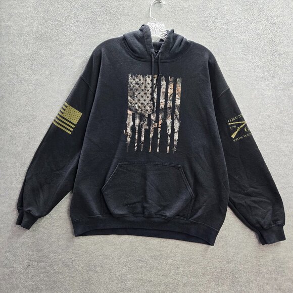Grunt Style Other - Grunt Style Men Sweatshirts‎ Large Black America Rifle Weapons Graphic Pockets